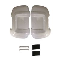 Set of mirror protector protective cap white