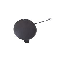 Black front bumper cover tow hook