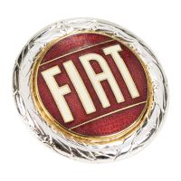 Emblem FIAT rund gesteckt silber