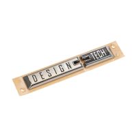Emblem lettering Design Tech sideways